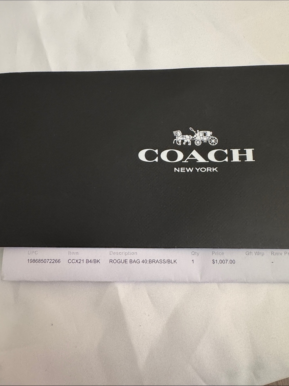 Coach Rogue Bag 40 Brass/Black CCX21 - Picture 9 of 9